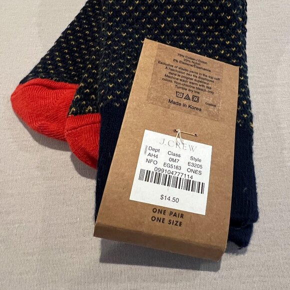 NWT - J. Crew Navy Socks (3 pair) with birdseye pattern - Picture 3 of 3